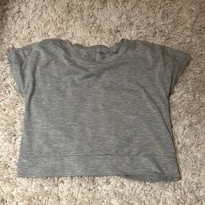 cropped athletic top slit in back barely worn grey size 14
